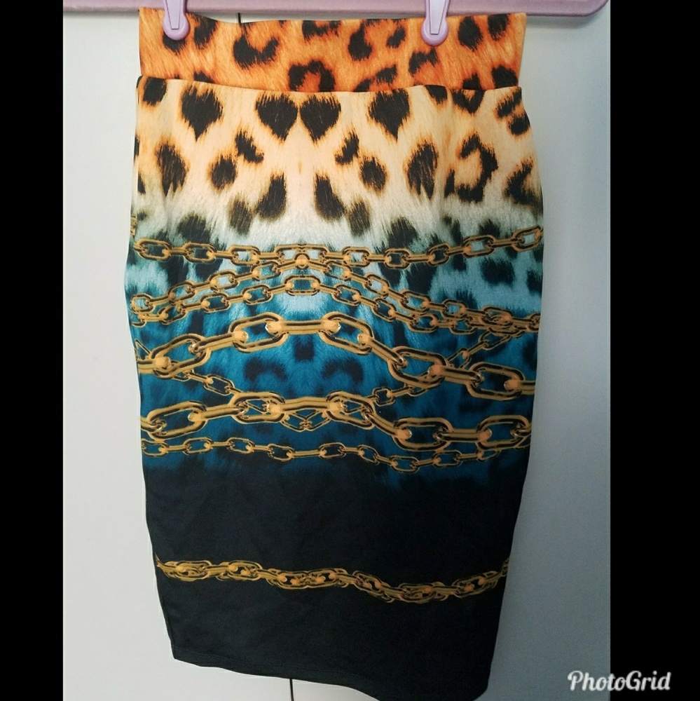 Mulitcolored Bodycon Skirt